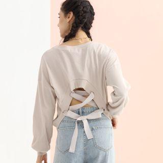 Eco-friendly Lace-up Back Sweatshirt