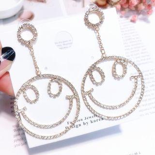 Rhinestone Smile Drop Earring