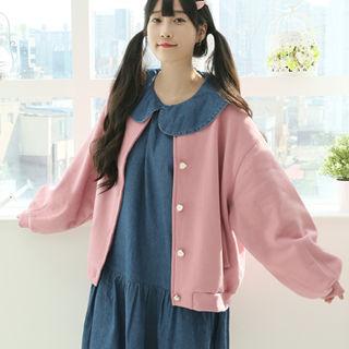 Heart-button Blouson Cardigan