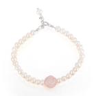925 Sterling Silver Laperle Pink Mop Rose Fresh Water Pearl Bracelet