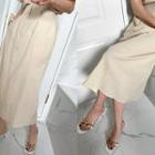 Long Linen Blend Skirt