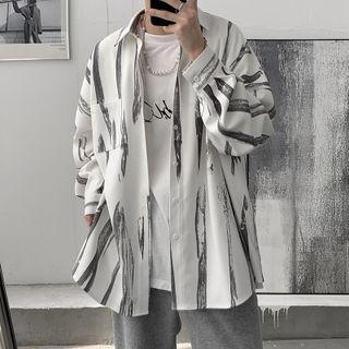 Long Sleeve Tie-dye Oversized Shirt