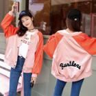 Embroidery Buttoned Raglan Jacket