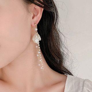 Petal Faux Pearl Alloy Fringed Earring