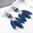Retro Alloy Feather Fringed Earring