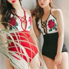 Floral Embroidered Swimsuit