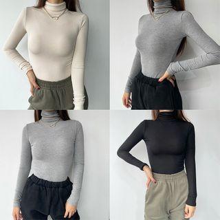High-neck Plain Playsuit