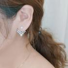 Faux Pearl Swing Earring 1 Pair - Silver - One Size