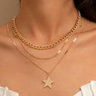 Star Pendant Layered Alloy Necklace