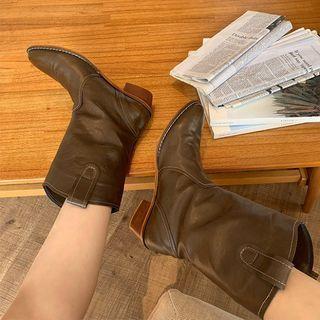 Stitched Mid-calf Cowboy Boots