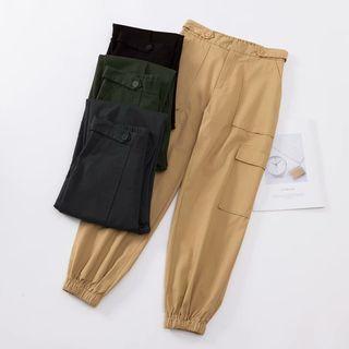 High-waist Straight-leg Cargo Jogger Pants