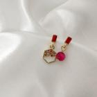 Non-matching Rhinestone Drop Earring 925 Sterling Silver - As Shown In Figure - One Size