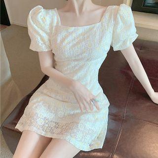 Floral Bow-back Mini A-line Dress