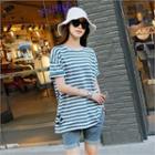 Perforated Striped T-shirt