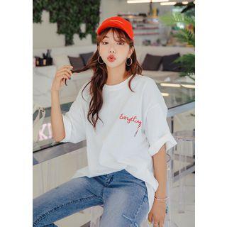 Plus Size Everything Embroidered Boxy T-shirt