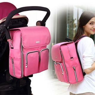 Nylon Flap Pockets Zip Backpack