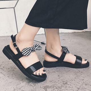 Gingham Bow Slingback Sandals