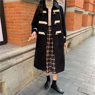 Lapel Toggle Woolen Long Coat