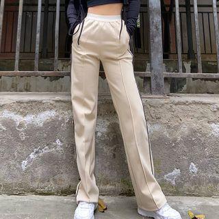 Side Striped Wide-leg Pants