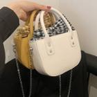 Gingham Bow Faux Leather Crossbody Bag