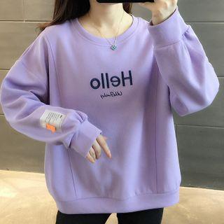 Long Sleeve Letter Embroidered Sweatshirt