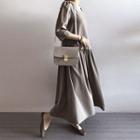 Round-neck 3/4-sleeve Flare Dress
