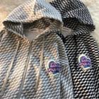 Long-sleeve Applique Zip-up Hoodie