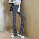 Lettering Print Knit Pants Blue - One Size