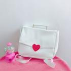 Faux-leather Heart Accent Backpack