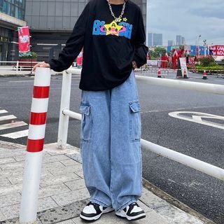 Couple Matching Cargo Wide Leg Jeans