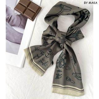 Print Scarf Dark Gray - One Size