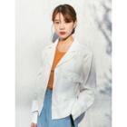 Flap-pocket Single-breasted Linen Blazer