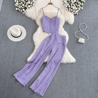 Set: Pinstripe Camisole + Straight Leg Pants