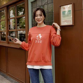Pgn Printed Layered-hem Sweatshirt