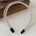 Layered Faux Pearl Headband White - One Size