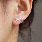 Alloy Star Earring 1 Pair - With Ear Nuts - Silver - One Size