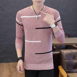 Striped Round Neck Knit Top
