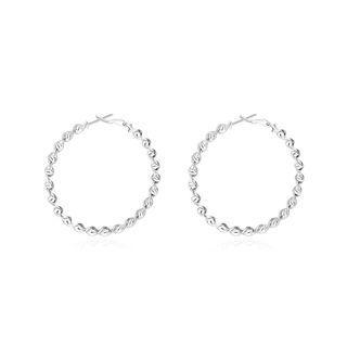 Simple And Fashion Round Twist Earrings Silver - One Size