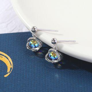 925 Sterling Silver Planet Dangle Earring 1 Pair - As Shown In Figure - One Size