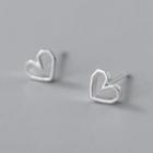 Heart Sterling Silver Earring 1 Pair - S925 Silver - Silver - One Size