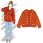 Embroidered Cardigan Tangerine - One Size