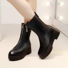 Front-zip Platform Short Boots