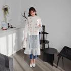Wide-cuff Sheer Lace Long Dress