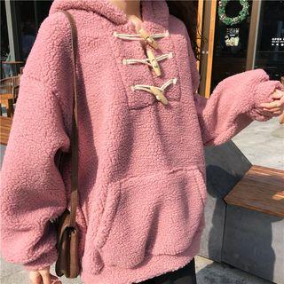 Toggle-button Fleece Hoodie
