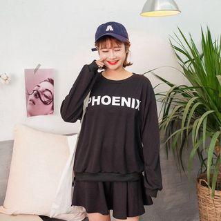 Set: Lettering Pullover + Plain Skort