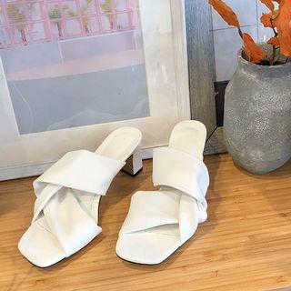 Block-heel Knotted Band Mules