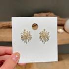 Snowflake Faux Pearl Alloy Earring 1 Pair - Silver Needle - Gold - One Size