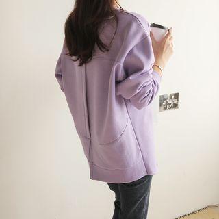 Brushed Fleece Lined Slit-back Sweatshirt