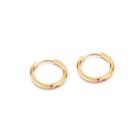 Fashion Simple Plated Gold Geometric Round 316l Stainless Steel Stud Earrings 16mm Golden - One Size