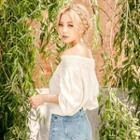 Off-shoulder Embroidered-trim Top